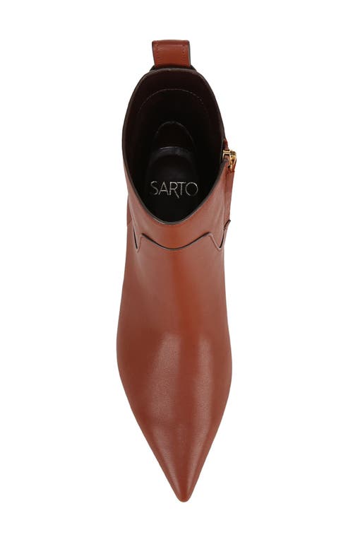 Shop Sarto By Franco Sarto Mala Pointed Toe Kitten Heel Bootie In Brown