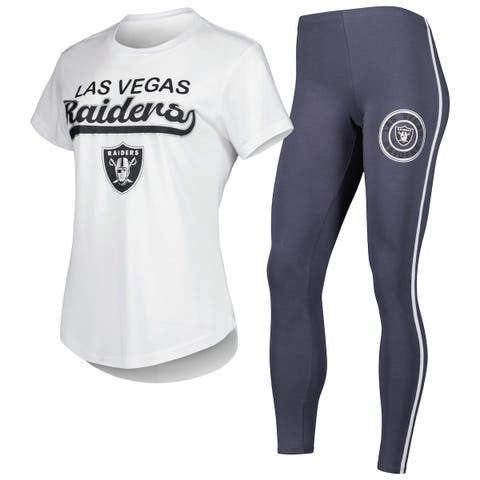 Las Vegas Raiders Concepts Sport Women's Badge T-Shirt & Pants Sleep Set -  Black/Gray