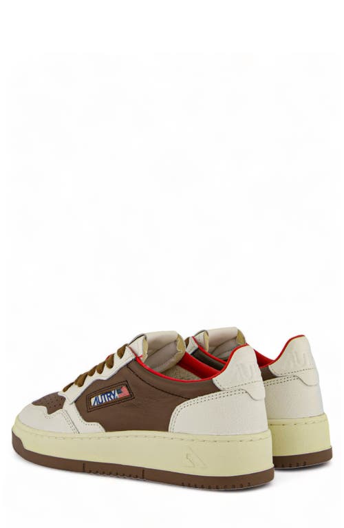 Shop Autry Medalist Low Sneaker In Dollar/leather Brown