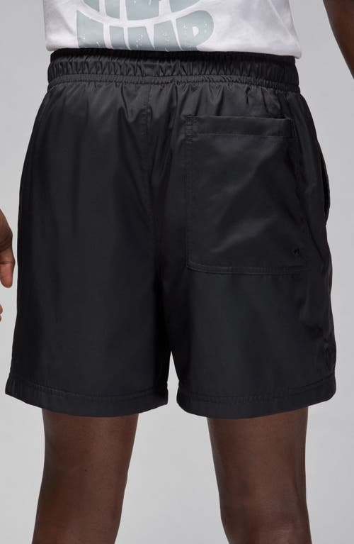 Shop Jordan Essential Poolside Drawstring Shorts In Black/white