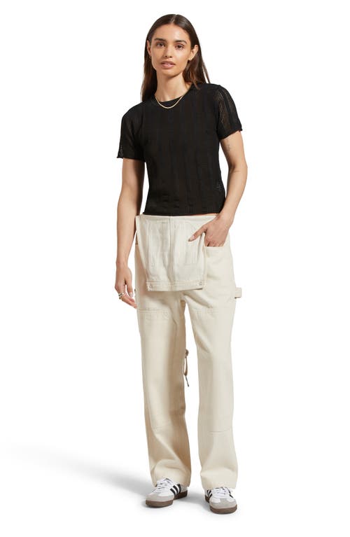 Brixton Sheer Stripe Top In Black