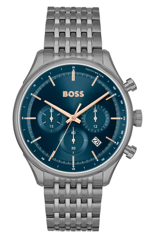 BOSS Gregor Bracelet Watch, 45mm in Blue at Nordstrom