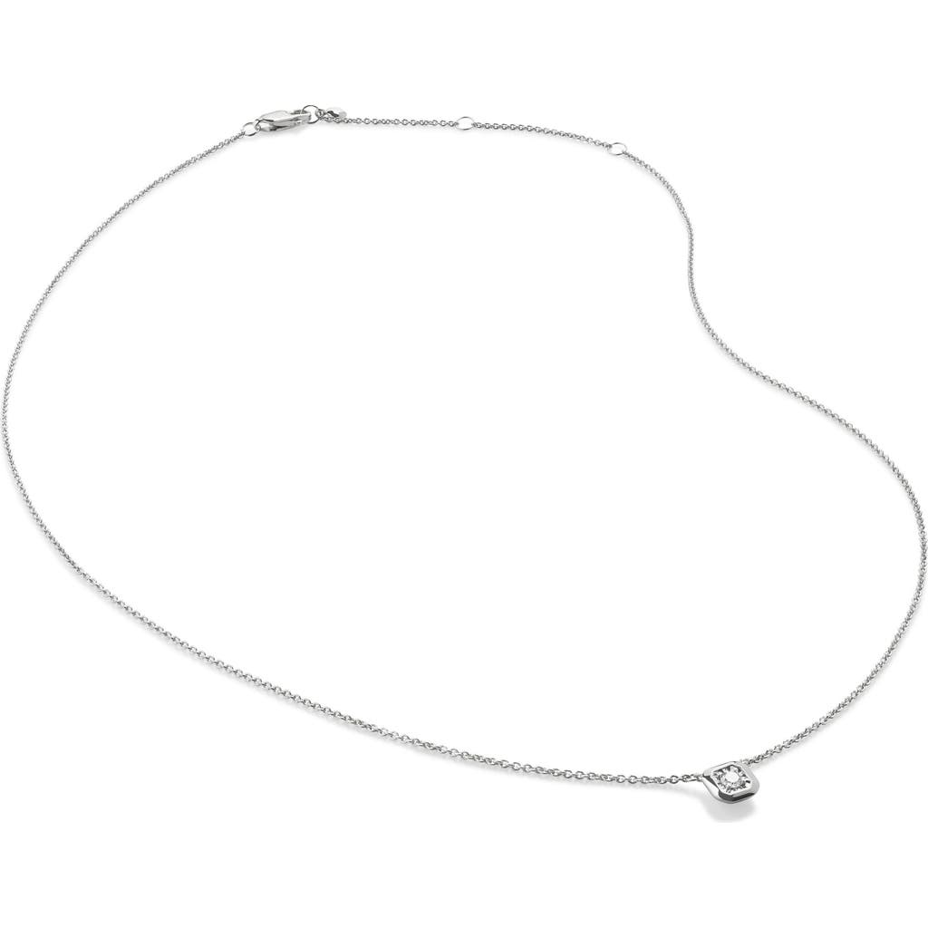 Monica Vinader Asscher Lab Created Diamond Pendant Necklace In Sterling Silver