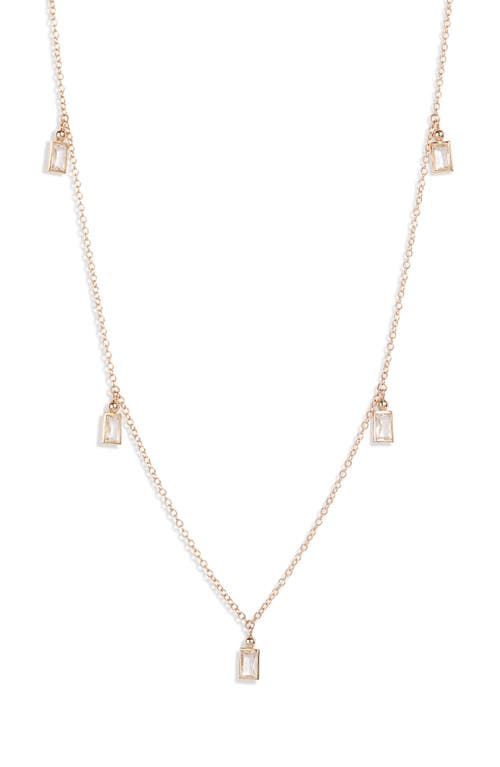 Anzie Dew Drop Shaky Station Necklace in Yellow Gold/White at Nordstrom, Size 18 In