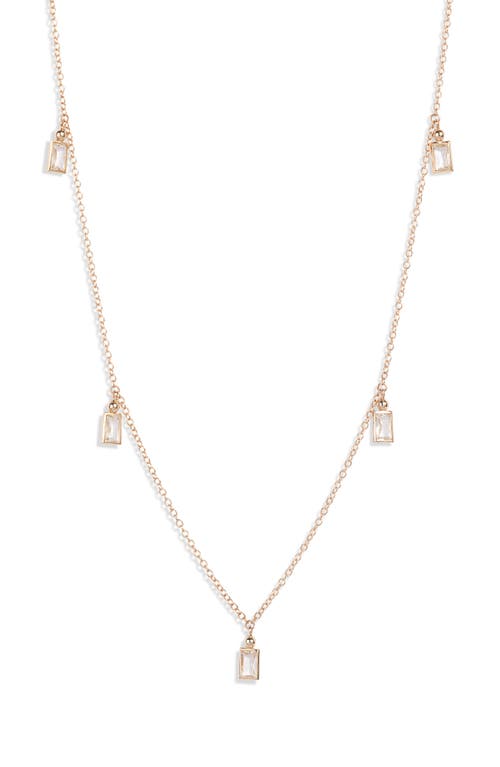 Anzie Dew Drop Shaky Station Necklace In Yellow Gold/white