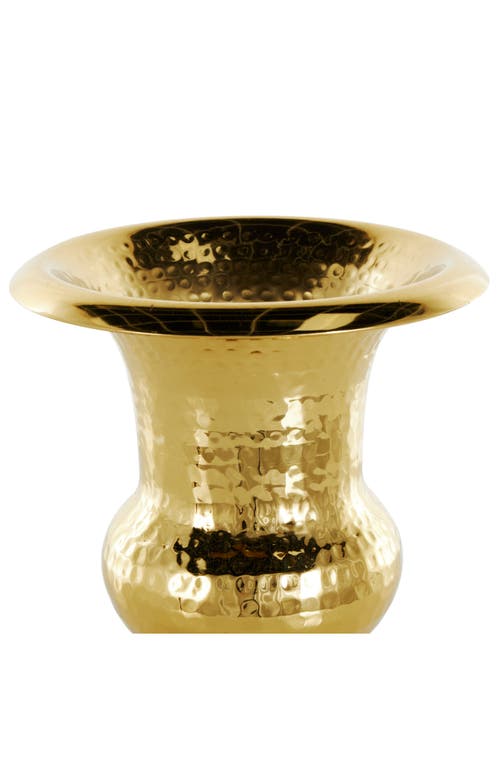 Vivian Lune Home Textured Metal Vase In Gold