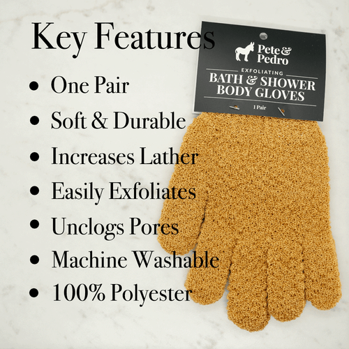 Pete & Pedro Bath & Body Exfoliating Shower Gloves