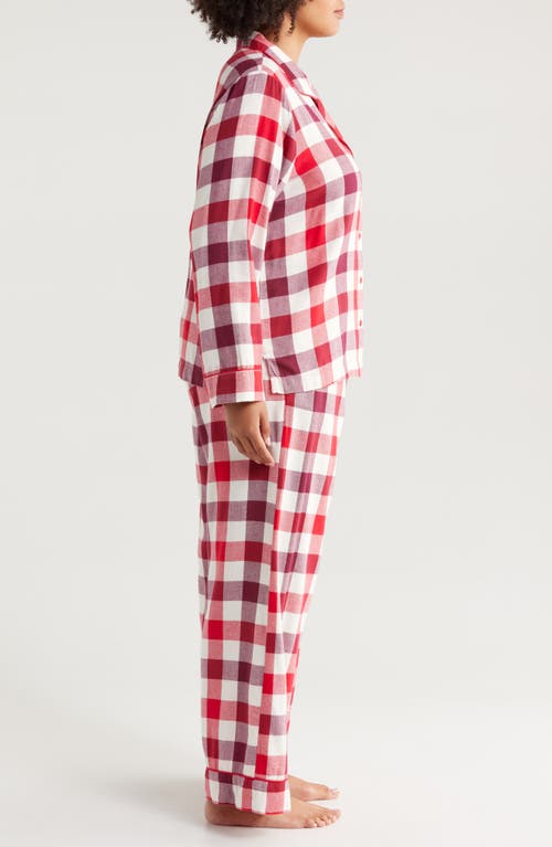 Shop Nordstrom Plaid Cotton Blend Flannel Pajamas In Red Multicheck