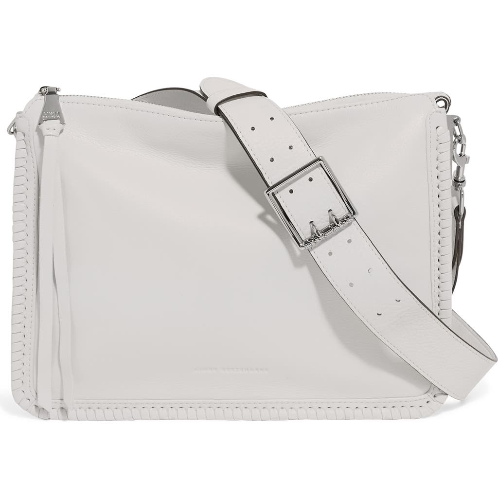 Aimee Kestenberg Famous Leather Large Crossbody Bag In Vanilla Ice W/shiny