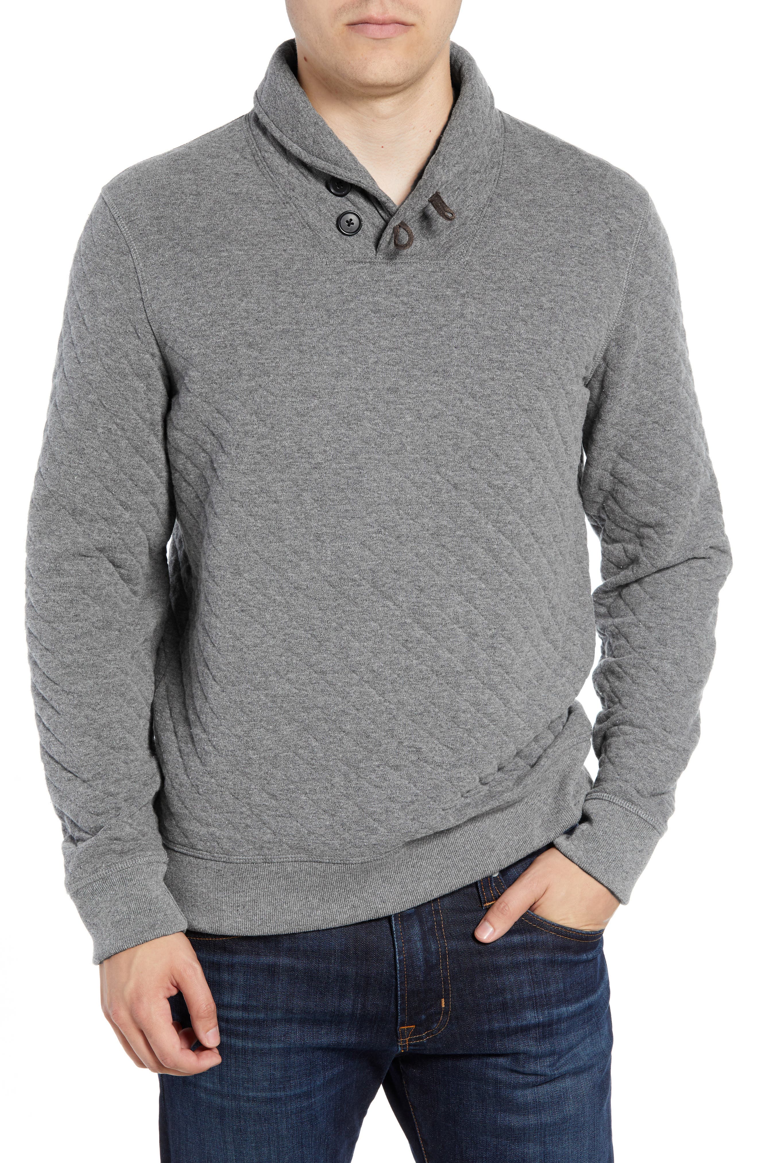 shawl collar sweatshirt