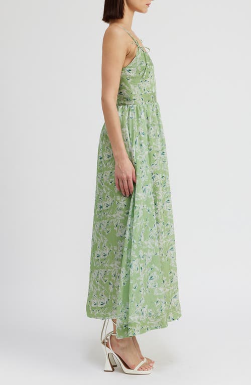 Shop En Saison Laguna Floral Maxi Sundress In Light Green Teal