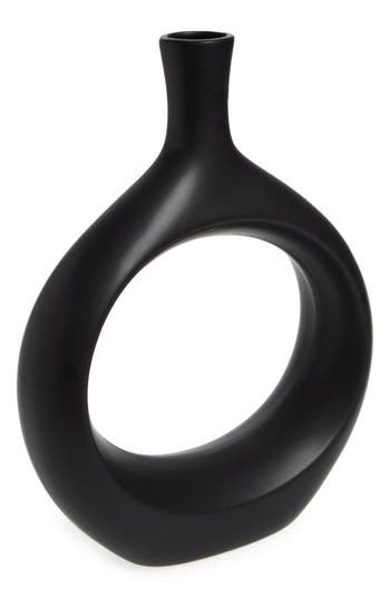 Shop Flora Bunda Decorative Ceramic Vase In Black Tones