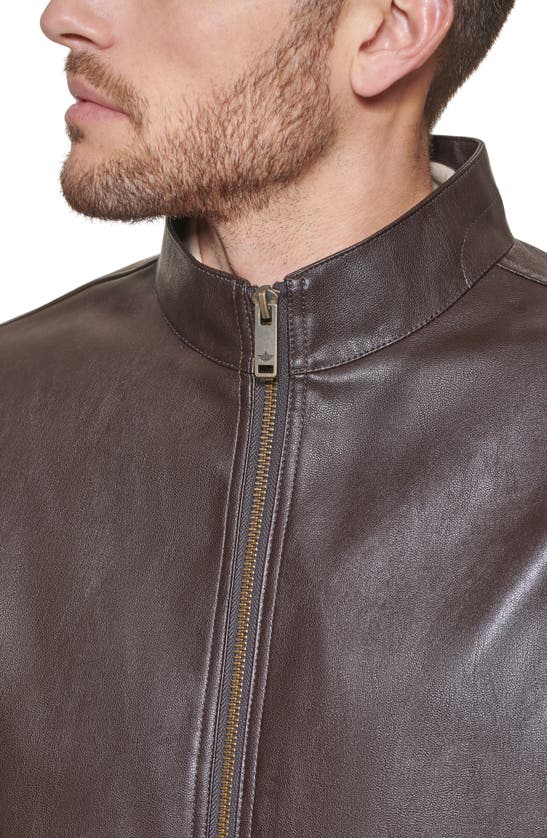 Shop Dockers ® Racer Faux Leather Jacket In Dark Brown