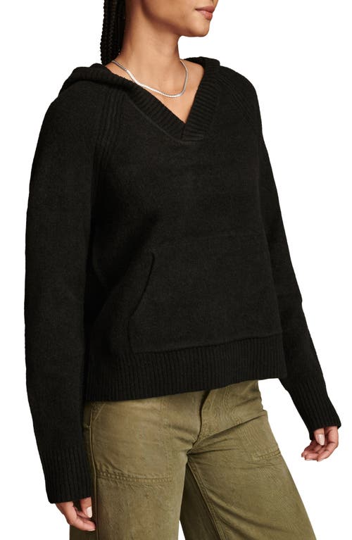 Shop Lucky Brand Sweater Hoodie In Dark Black