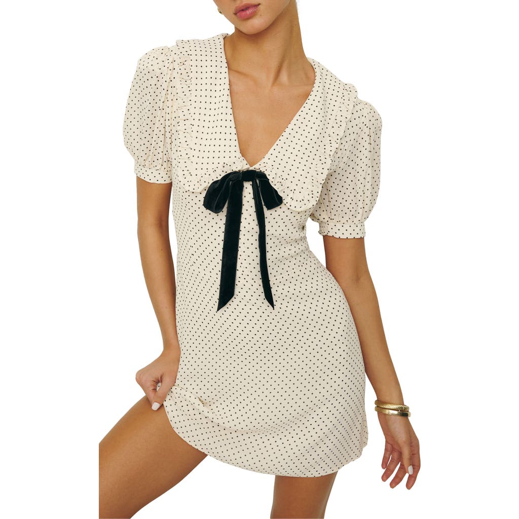 Reformation Kaylia Puff-sleeve Mini Dress In Allegra