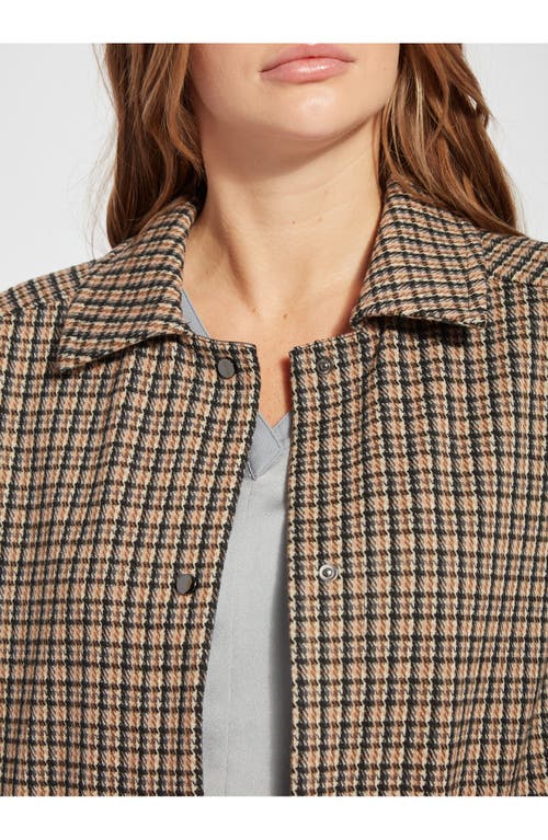 Lyssé Nomad Houdstooth Plaid Overshirt In Harriet Brushed Plaid