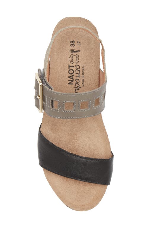 Shop Naot Dynasty Wedge Sandal In Soft Black/gray/beige