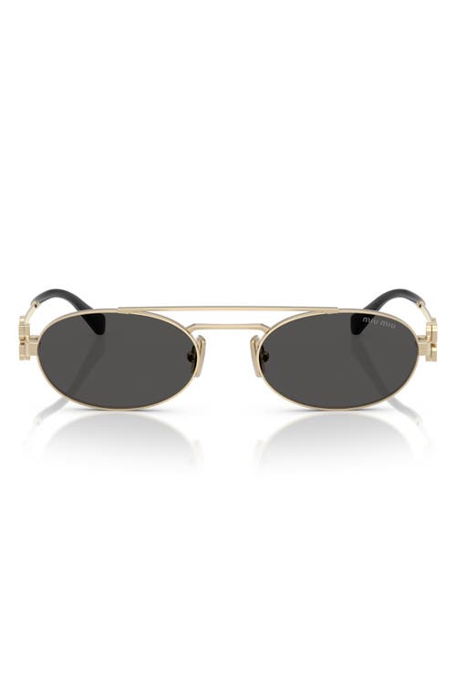 Miu Miu 53mm Oval Sunglasses In Gold