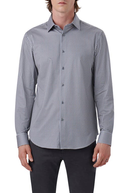 Bugatchi James OoohCotton Arrow Stripe Print Button-Up Shirt in Sand at Nordstrom, Size Medium