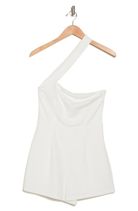 Shop Lulus Dramatic Aesthetic One-shoulder Romper In Ivory