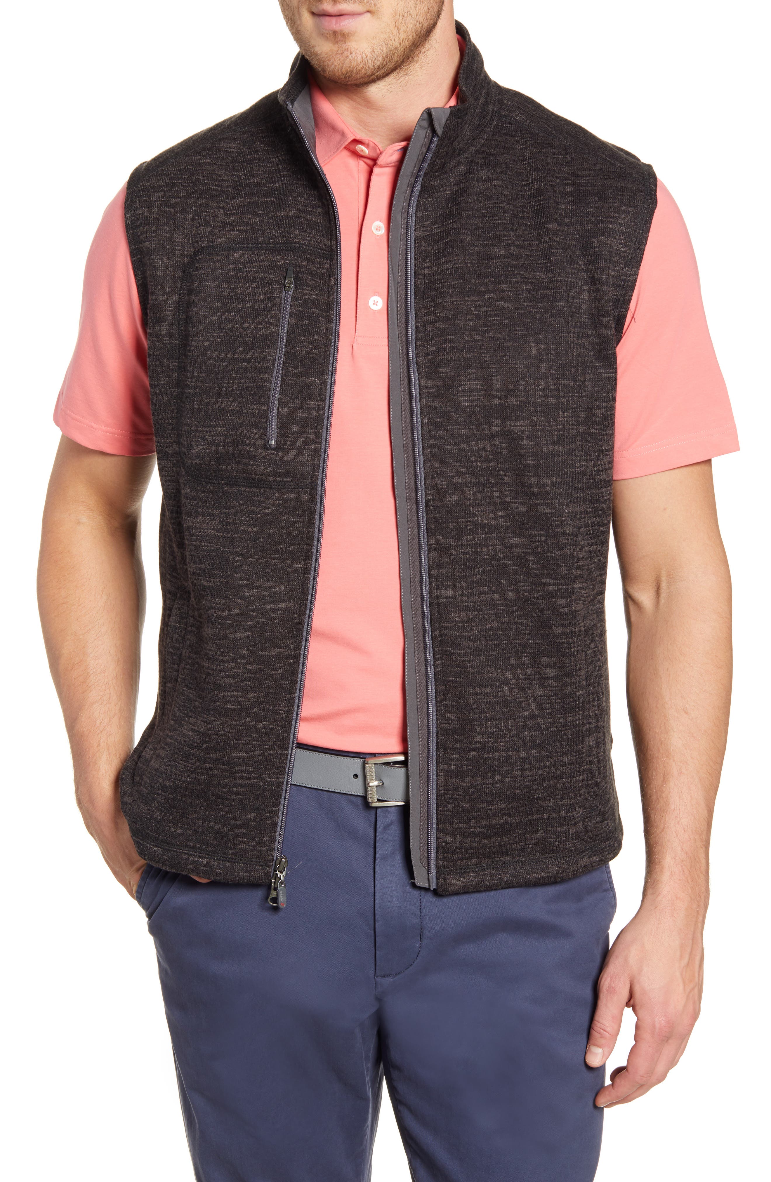 Johnnie-O Tahoe Fleece Vest, Black