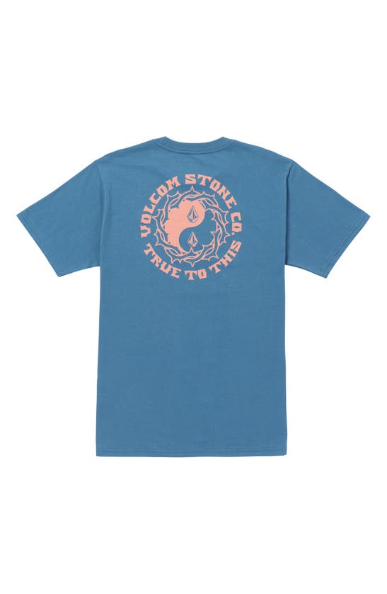 Shop Volcom Counter Balance Graphic T-shirt In Dark Blue