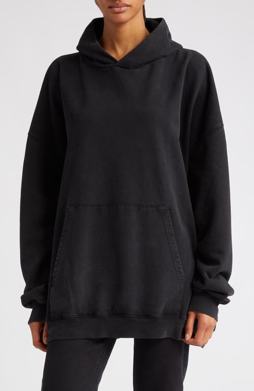Balenciaga Campaign Oversize Embellished Logo Cotton Hoodie in Black/Silver