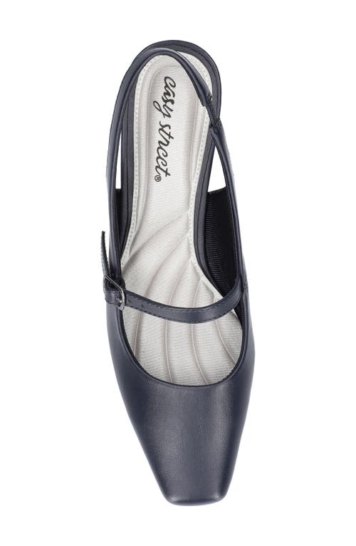 Easy Street Women's Cameo Square Toe Slingback Pumps In Navy