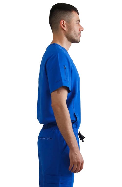 Shop Members Only Manchester 3-pocket Scrub Top In Royal Blue