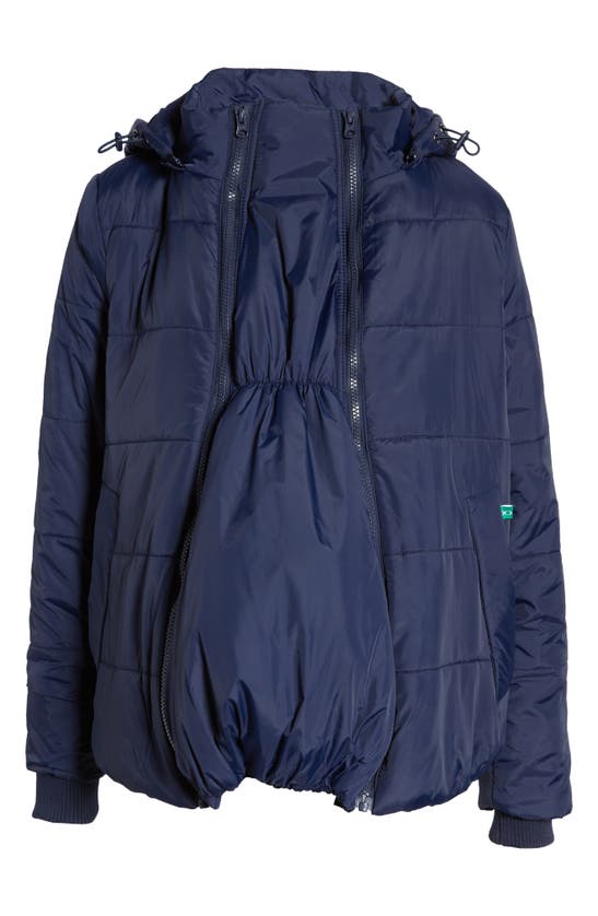 Modern Eternity Leia 3-in-1 Water Resistant Maternity/nursing Puffer Jacket With Removable Hood In Navy