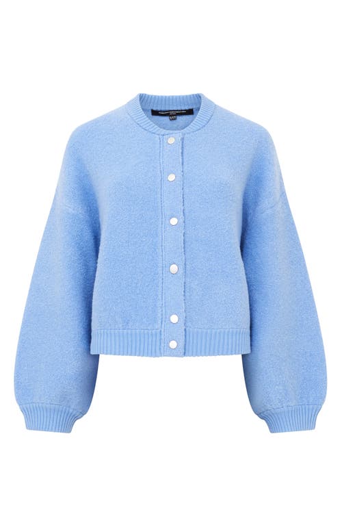 Shop French Connection Melissa Knit Bomber Jacket In Dusted Blue