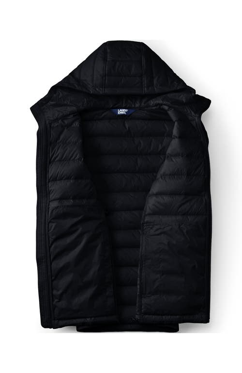 Shop Lands' End Wanderweight Ultralight Packable Hooded Down Jacket In Black