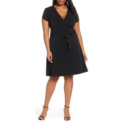 Plus Size Leota Perfect Faux Wrap Dress, Black