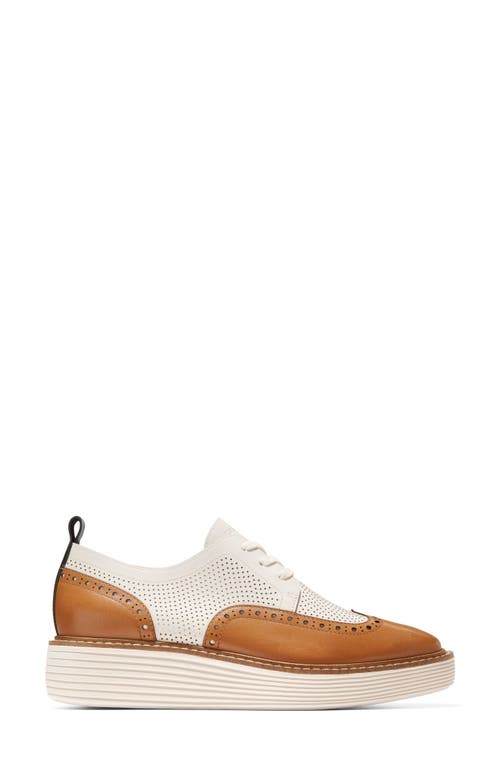 Shop Cole Haan Øriginalgrand Platform Wingtip Derby In Pecan/ivor