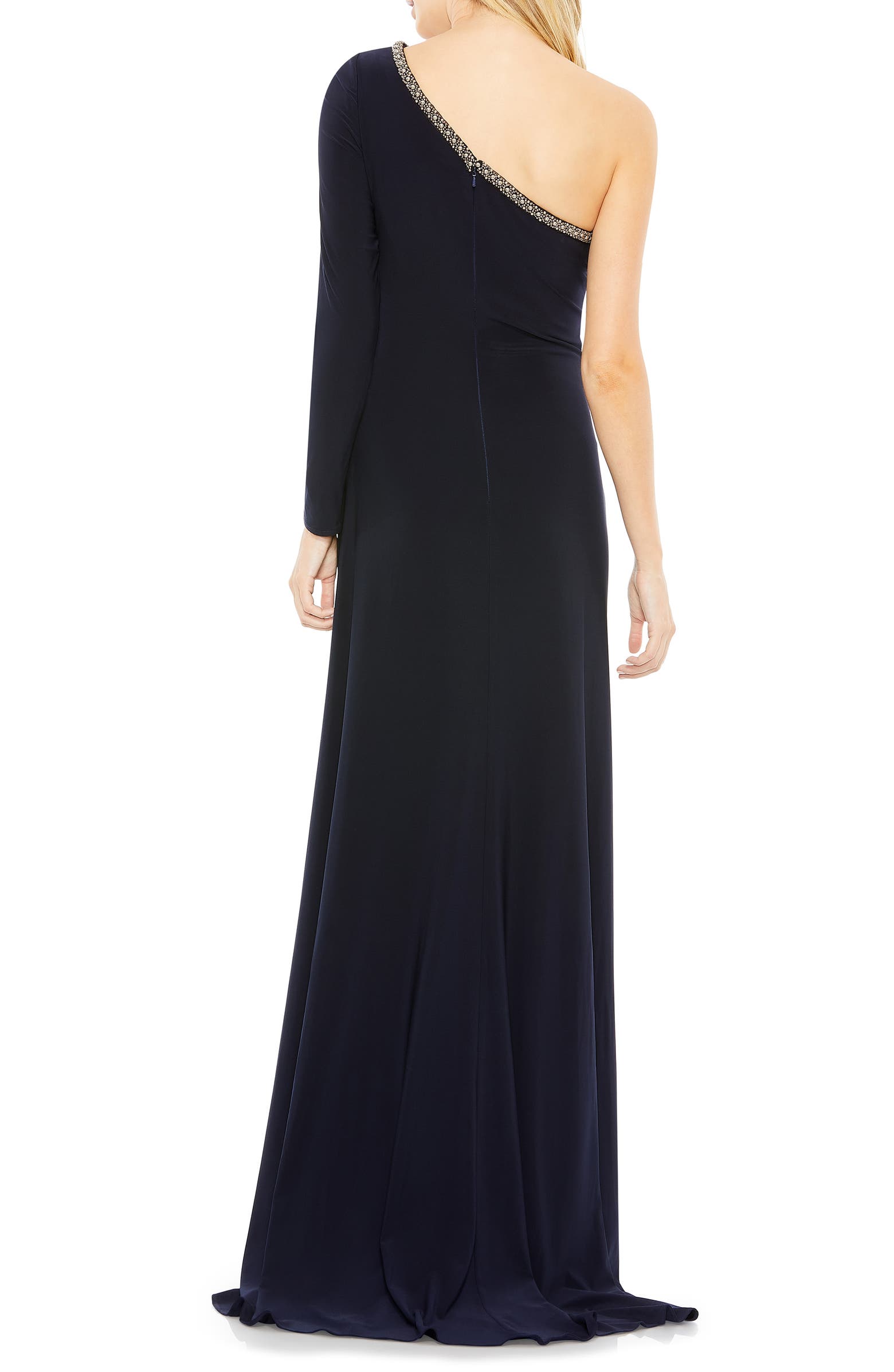 Mac Duggal Asymmetric Single Long Sleeve Gown | Nordstrom