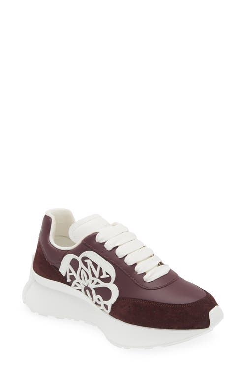 Alexander McQueen Seal Runner Sprint Sneaker Burgundy/White at Nordstrom,