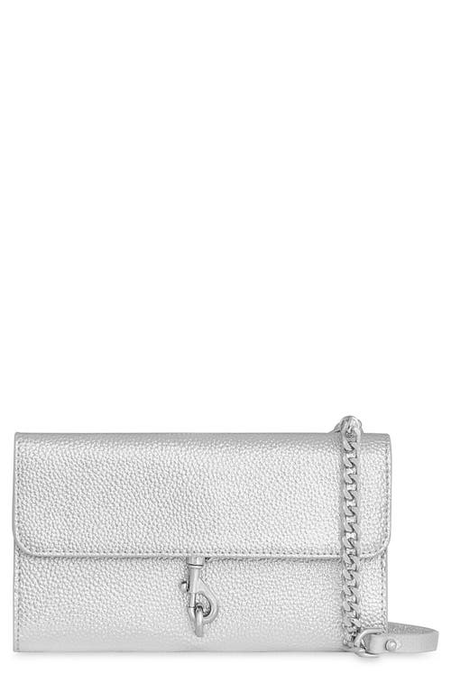 Shop Rebecca Minkoff Megan Wallet On A Chain In Silver