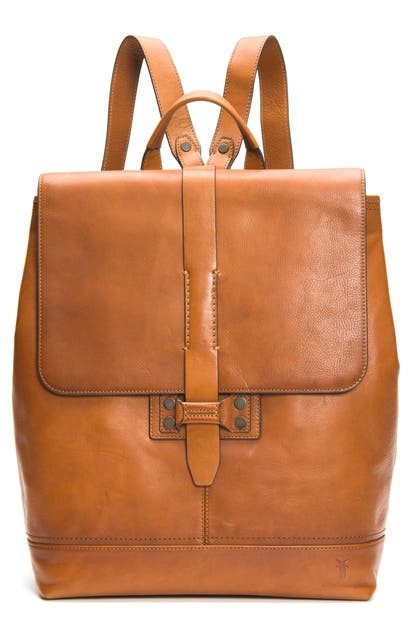 Frye Backpacks BOWERY LEATHER BACKPACK - BROWN