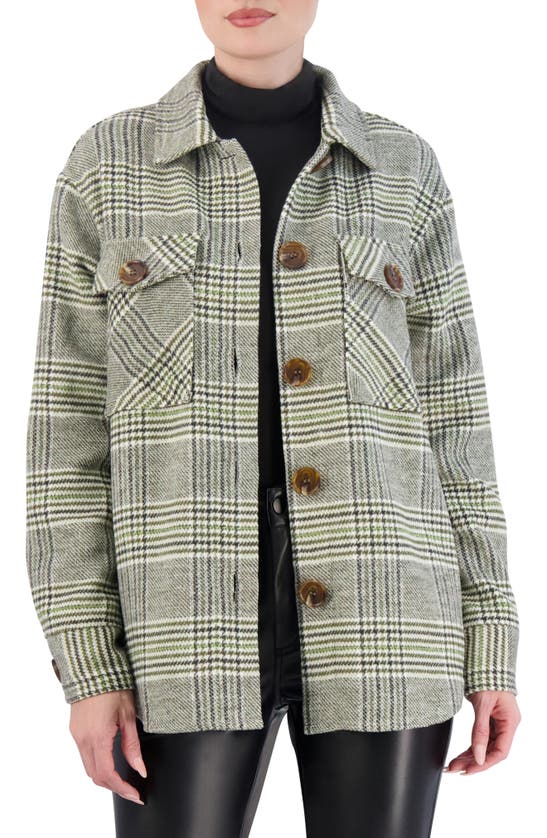 Shop Ookie & Lala Plaid Shacket In Green