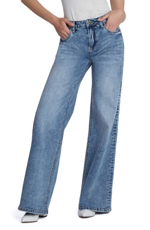Myra Mid Rise Wide Leg Jeans in Nora Blue