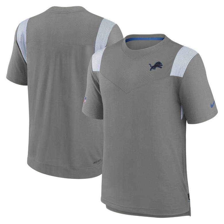 Nike Silver Detroit Lions Sideline Tonal Logo Performance Player T-shirt