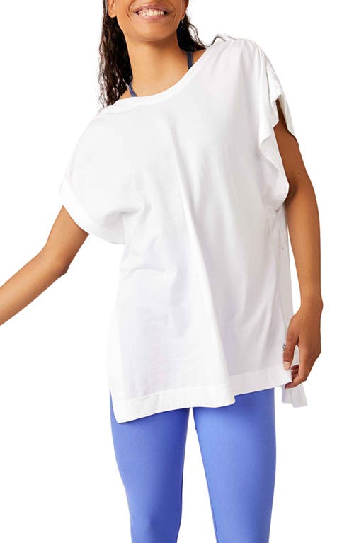 FP Movement Arabesque Ruched Oversize Cotton T-Shirt in White
