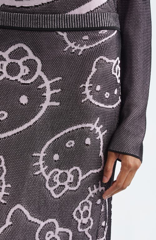 Shop Chet Lo X Sanrio Hello Kitty® Intarsia Midi Sweater Skirt In Black/pink