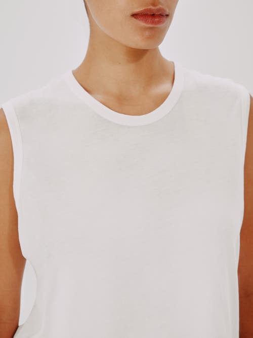 Another Tomorrow Sleeveless Tee In White
