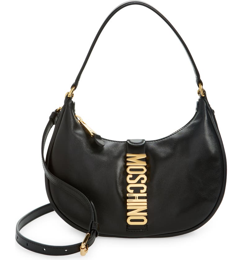 Consumeren In tegenspraak water Moschino Logo Leather Hobo Bag | Nordstrom