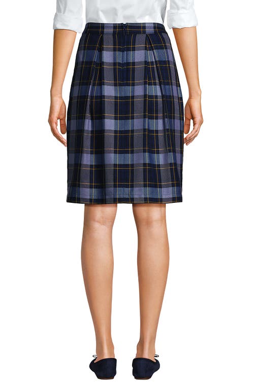 Lands' End School Uniform Plaid Skort Top Of Knee In Classic Navy Plaid