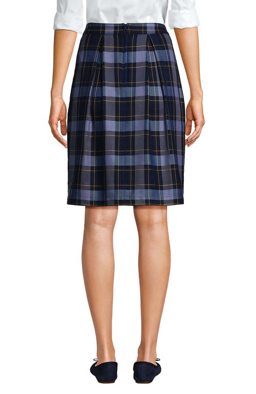 Shop Lands' End School Uniform  Plaid Skort Top Of Knee In Classic Navy Plaid