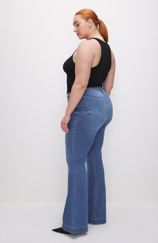 Shop Good American Good Legs High Flare Jeans In Indigo602