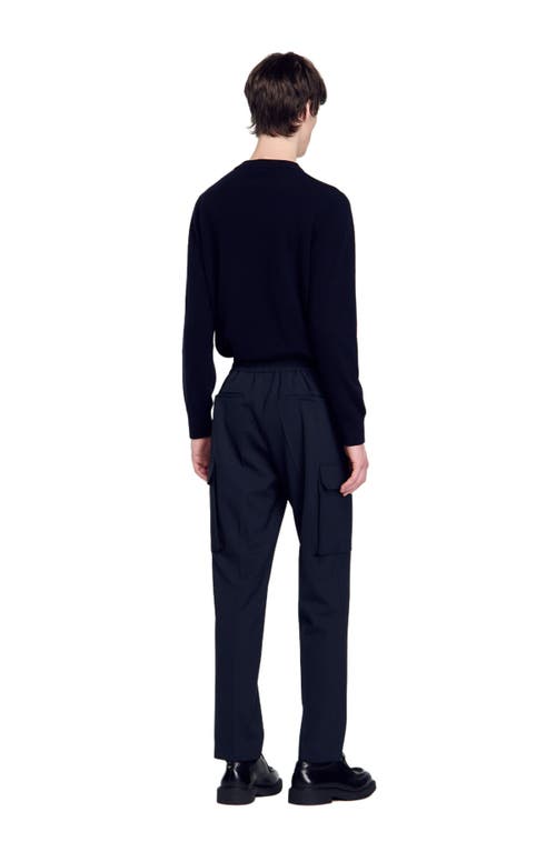 Shop Sandro Cargo Trousers In Blue Prusse