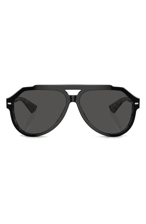 Dolce & Gabbana 60mm Pilot Sunglasses in Dark Grey at Nordstrom